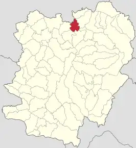 Amplasarea în cadrul județului