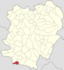 Amplasarea în cadrul județului