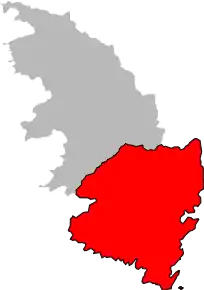 Arondismentul Sartène în cadrul departamentului Corse-du-Sud