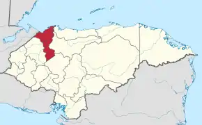 Poziția regiunii Cortés