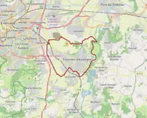 Poziția localității Cournon-d'Auvergne