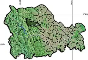 Amplasarea în cadrul județului