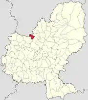 Localizarea în cadrul județului