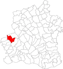 Amplasarea în cadrul județului