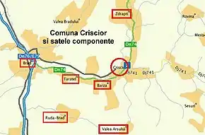 Amplasamentul satului Ruda-Brad