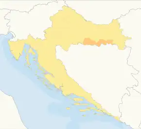 Harta cantonului Brod-Posavina în cadrul Croației