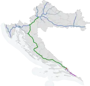The A1 runs through Dalmatia in Croatia.