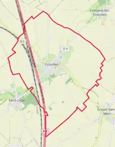 Poziția localității Croisilles