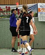 Cartonaș roșu de penalizare în sport pentru încălcarea gravă a regulilor