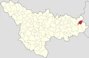 Amplasarea în cadrul județului