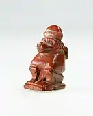 Amuletă; 1295–1070 î.Hr.; jasp roșu; 2,3 × 1,2 cm; Muzeul Metropolitan de Artă