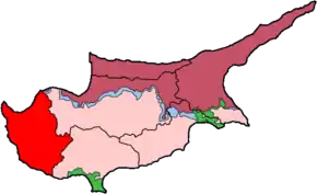Poziția regiunii Districtul Paphos