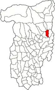 Amplasarea în cadrul județului