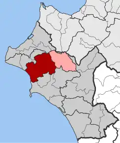 Poziția localității Amaliada