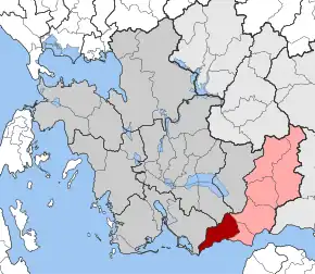 Poziția localității Chalkeia