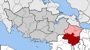 Poziția localității Dervenochori