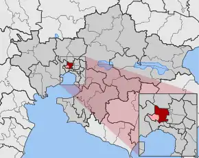 Poziția localității Evosmon