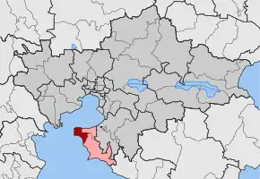 Poziția localității Michaniona