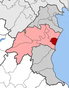 Poziția localității Paralia, Pieria