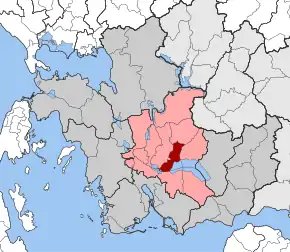 Poziția localității Thestieis