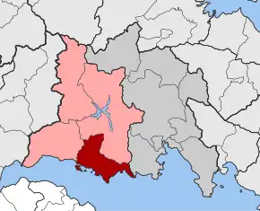 Poziția localității Tolofona