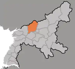 Poziția localității Kaechon