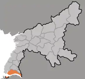 Poziția localității Namp'o