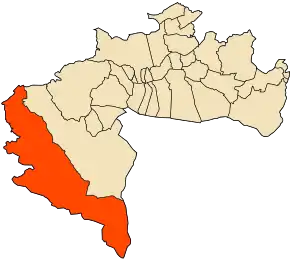 Localizarea comunei în cadrul provinciei