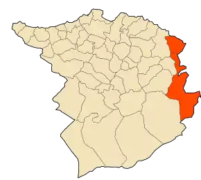 Localizarea districtului în cadrul provinciei