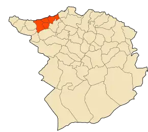 Localizarea districtului în cadrul provinciei