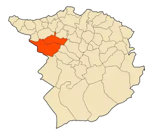 Localizarea districtului în cadrul provinciei