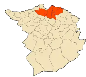 Localizarea districtului în cadrul provinciei