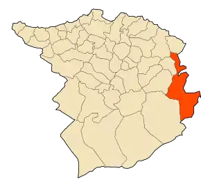 Localizarea comunei în cadrul provinciei