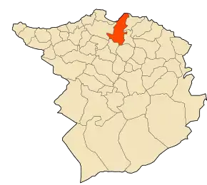 Localizarea comunei în cadrul provinciei