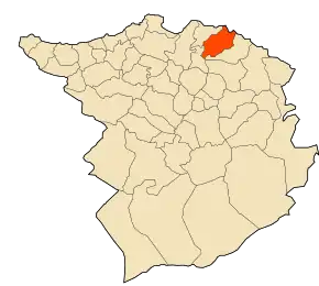 Localizarea comunei în cadrul provinciei