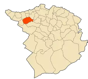 Localizarea comunei în cadrul provinciei