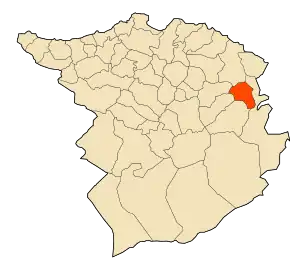 Localizarea comunei în cadrul provinciei