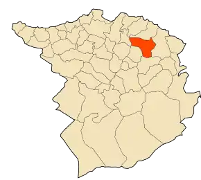 Localizarea comunei în cadrul provinciei