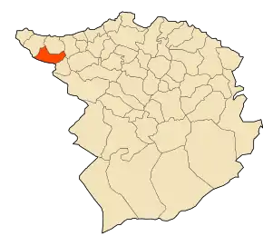 Localizarea comunei în cadrul provinciei