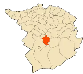 Localizarea comunei în cadrul provinciei