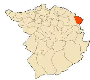 Localizarea comunei în cadrul provinciei