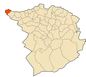 Localizarea comunei în cadrul provinciei