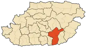 Localizarea districtului în cadrul provinciei