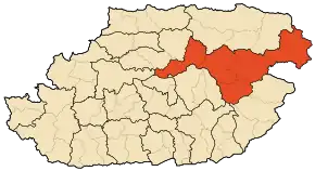 Localizarea districtului în cadrul provinciei