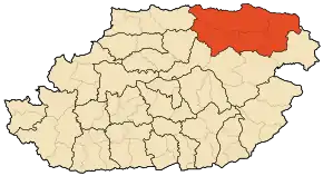 Localizarea districtului în cadrul provinciei