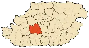 Localizarea districtului în cadrul provinciei