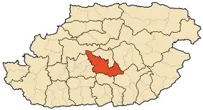 Localizarea districtului în cadrul provinciei