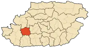 Localizarea districtului în cadrul provinciei