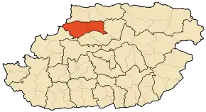 Localizarea districtului în cadrul provinciei