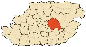 Localizarea districtului în cadrul provinciei